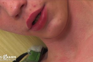 Young boy is actively pleasuring himself on a shooting set