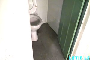 Open minded and risky dude lets a stranger rub his schlong