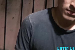 Open minded and risky dude lets a stranger rub his schlong