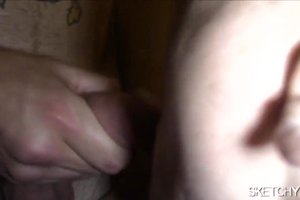 Tremendous muscular guy is getting his cock out of his bf's ass and rubbing it