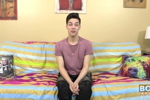 You can not miss young unrestrained fellow grabbing his cock and wanking it