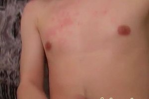 Sexy boy with long hair is trying hard to cum with fireworks