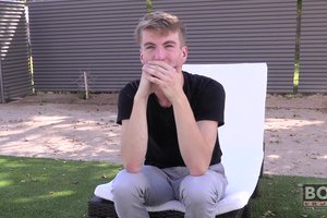 Frisky boy . is getting nude and rubbing his loaded dick with a lotion