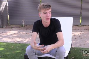 Frisky boy . is getting nude and rubbing his loaded dick with a lotion