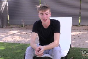 Frisky boy . is getting nude and rubbing his loaded dick with a lotion