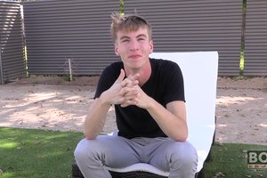 Frisky boy . is getting nude and rubbing his loaded dick with a lotion