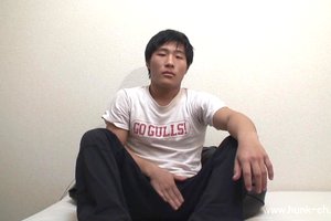 Muscular and totally nude asian is here to show you how lustful his cock is