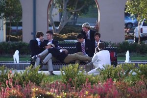 Young and foolish schoolboys are fucking on a classroom desk