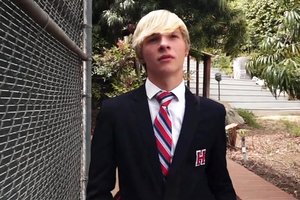 Young and foolish schoolboys are fucking on a classroom desk