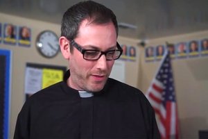 Look at those horny naughty teen boys in school with a priest for boys