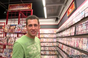 Check out how nasty guy is pressing his head to the wall to give a deepthroat