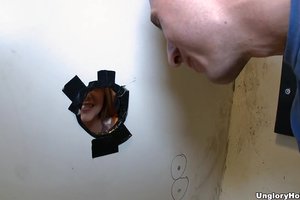 Naive guy is closing his eyes and opening his mouth while facing a blow hole