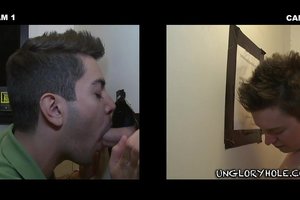 Secret glory hole gets penetrated and some one's cock is about to get fucked
